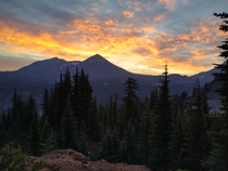 Sunset in the Cascade Mountains Oregon 