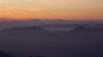 Sunset in the North Cascades Taken from Black Buttes Camp on Mt Baker 