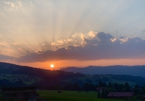 Sunset in the Northern Alps of Austria 