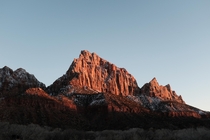 Sunset in Winter Zion - Zion National Park 