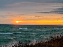 Sunset on Lake Superior off US  in Michigans Upper Peninsula  OC