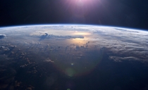 Sunset on Pacific  Image taken from ISS