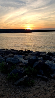 Sunset on Rocky Beach Seacliff NY 