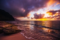 Sunset on the Na Pali Coast Kauai 