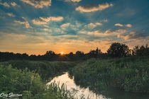 Sunset on The River Ouzel UK  x