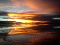 Sunset on the Salt Flats Salar de Uyuni Bolivia Feb     