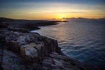 Sunset on the wild Atlantic coast of Ireland 