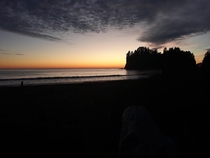 Sunset on Washington coast in La Push 