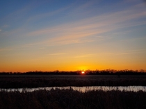 Sunset over a creek in Southern Manitoba 