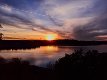 Sunset over Canyon Lake in Central Texas  itravelmuch