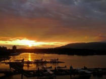 Sunset over Coal Harbour Vancouver BC 