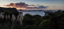 Sunset over Gemstone Bay New Zealand 