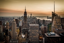 Sunset over Manhattan  by Frank Hazebroek