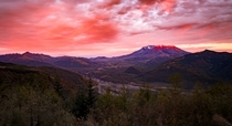 Sunset Over Mount St Helens Washington State 