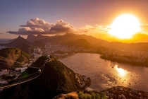 Sunset over Rio De Janeiro - from the top of Sugarloaf Mountain  by chrabbytravels