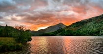 Sunset over Snowdonia Wales 