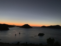 Sunset over St John US Virgin Islands
