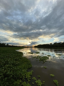 Sunset over the Amazon Iquitos Peru 