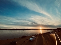 Sunset over the Ohio River Evansville IN