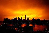Sunset Overlooking Downtown Manhattan After a Thunderstorm 