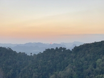 Sunset seen from top of Tiger Cave Thailand 