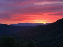 Sunset view in Western NC