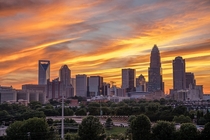 Sunset view of Charlotte North Carolina