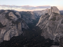Sunset view of Half Dome Yosemite 