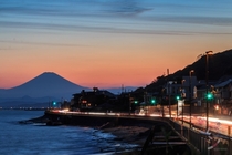 Sunset with Fuji from Kamakura City 