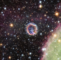 Supernova remnant in a nearby galaxy the Small Magellanic Cloud Dont miss the full-size of this stunning image from the Chandra X-ray Observatory