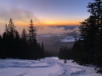 Surreal winter sky art descending Mount Humphreys AZ  x