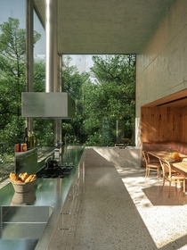 Swiss architect Peter Zumthors stainless steel kitchen 