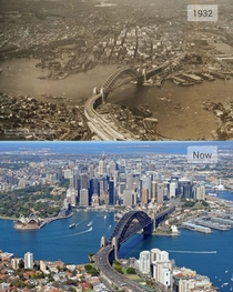 Sydney Harbour then and now