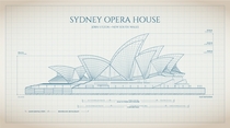 Sydney Opera House East Elevation blueprint by me 