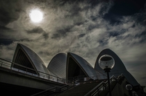 Sydney Opera House under a fading Sun Designed by Danish architect Jrn Utzon 