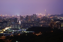 Taipei the capital of Taiwan from above 