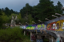 The abandoned bobsled track from the Sarajevo Winter Olympics More images in comments