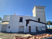 The abandoned Miramar Theatre formerly known as the El Hidalgo Theatre in historic North Beach area of San Clemente California It was built in  and closed down in 
