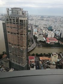 The abandoned Saigon One tower in downtown Ho Chi Minh City Vietnam The building was set to be the third highest building in Vietnam but construction was halted in  