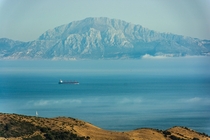 The African coast as seen from Spain near Gibraltar 