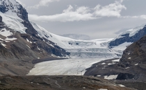 The Athabasca Glacier one of the six principal toes of the Columbia Icefield in the Canadian Rockies 