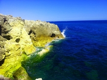The Atlantic Ocean from the Algarve coast Southern Portugal 