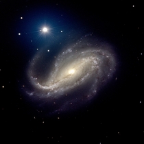The barred spiral galaxy NGC  