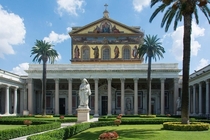 The Basilica of St Paul Outside the Walls in Rome Italy built in  