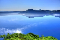 The beautiful blue waters of Lake Mashu in Akan National Park Japan 