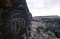 The Birdman Petroglyph Black mountain wilderness area near Barstow California 