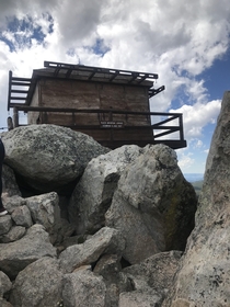 The Black Mountain fire lookout station in Wyomings Big Horn Mountains Built in the s by CCC crews 