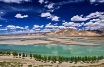 The Brahmaputra River Viewed from Shigatse Tibet photo by Boqiang Liao 
