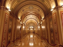The Brumidi Corridors on the Senate side of the US Capitol Washington DC 