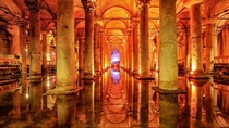 The byzantine Basilica Cistern in Istanbul